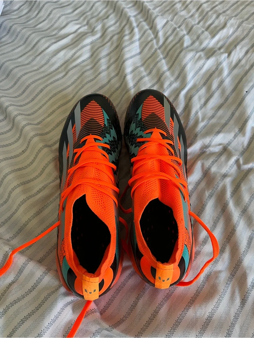 Adidas Men's X Speedportal Messi.1 FG in Bright Orange, Black, White & Teal